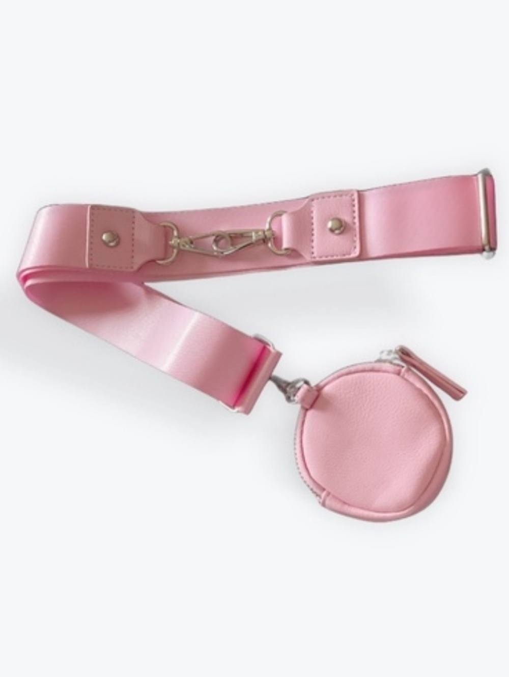 Adjustable Pink Crossbody Strap with Coin Pouch